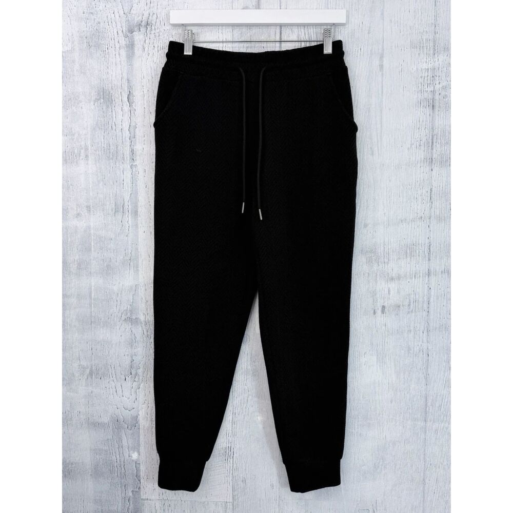 Kyodan Knit Jogger Women PS Black Herringbone Pattern Activewear Atheisure
